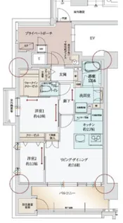 ザ・サンメゾン大濠公園【13階】の間取り