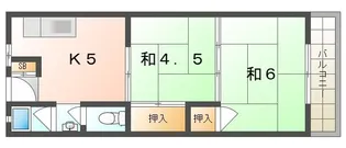 香里園ハイツ【1階】の間取り