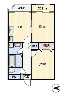アンソレイユ野神【1階】の間取り