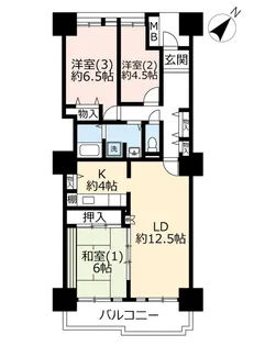 UR多摩ニュータウン長峰杜の一番街【13階】の間取り