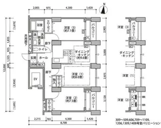 東雲キャナルコートCODAN14号棟【13階】の間取り