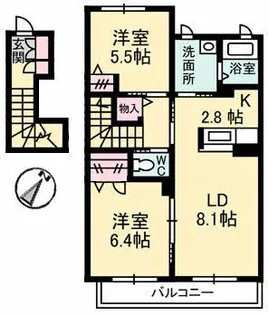 シャーメゾンプランドール【2階】の間取り