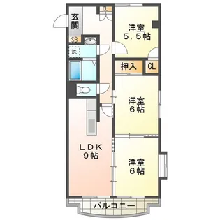 グランシスサウスイースト【2階】の間取り