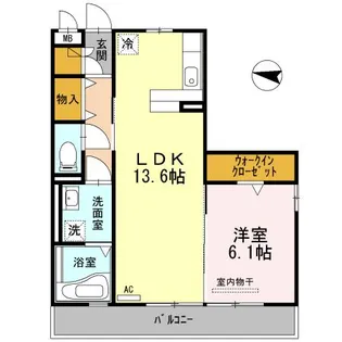 グラシューズ ヴィーブル【2階】の間取り