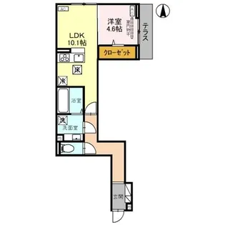 Dアヴァンス高富B【1階】の間取り