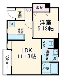 リーブルファイン西川手【1階】の間取り