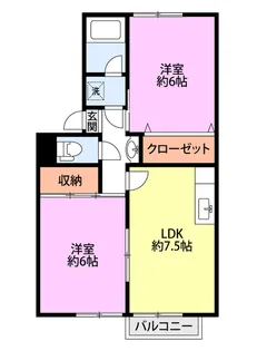 ハイツコンチェルトB【2階】の間取り