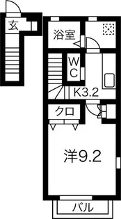 ヴィラ セレッソB棟【2階】の間取り