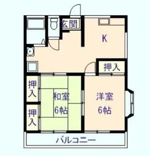 弥生ハイツ【1階】の間取り