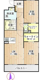 Lusora Osato(ルソーラ オオサト)【1階】の間取り