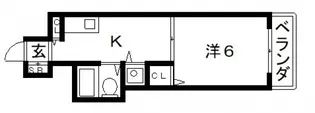 パラディ西田辺【4階】の間取り