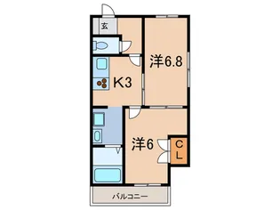 六甲ハイツ【3階】の間取り