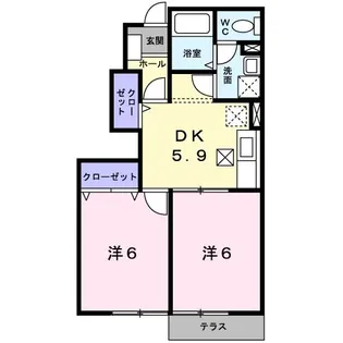 パティオカーサI【1階】の間取り