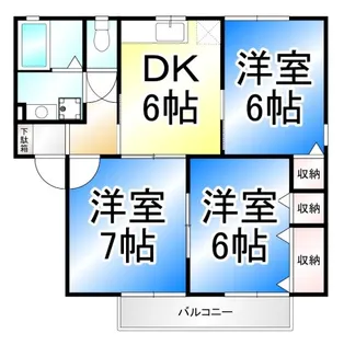 コスモスパーク稲里 WEST C【2階】の間取り