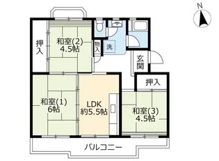 UR泉南尾崎【4階】の間取り