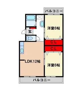 大西コーポラス【3階】の間取り
