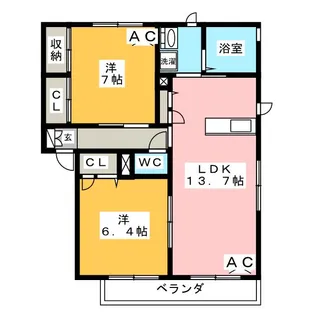 ソレイユ F棟【1階】の間取り