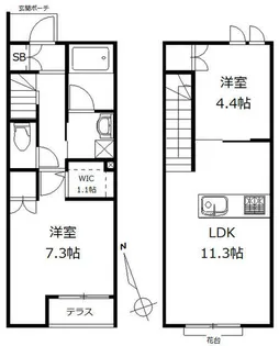 レジデンス西荻南【1階】の間取り