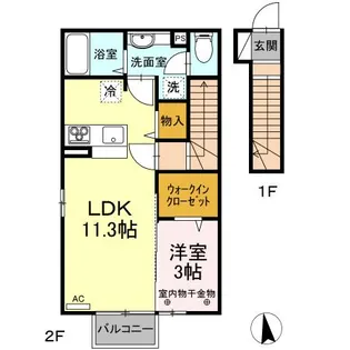 ピュアタウンF【2階】の間取り