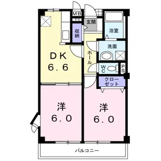 フラワーヒルズ【2階】の間取り