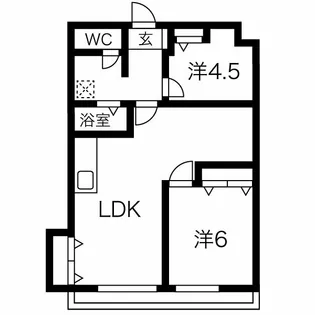 Kスクエアサウス【5階】の間取り
