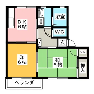 アップルヤマハ A棟【1階】の間取り