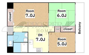 グランドシャトー鴫野【4階】の間取り