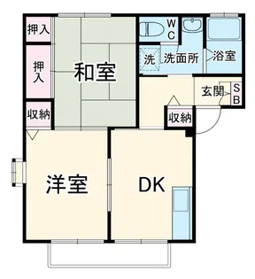 グリーンハイツB【2階】の間取り