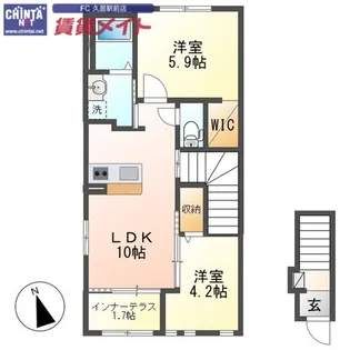 グランディール六番館【2階】の間取り