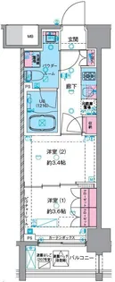 ジェノヴィア浅草VIスカイガーデン【11階】の間取り