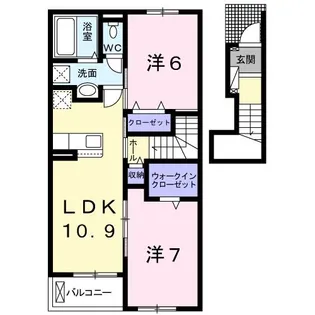ジュネスハウスV B【2階】の間取り
