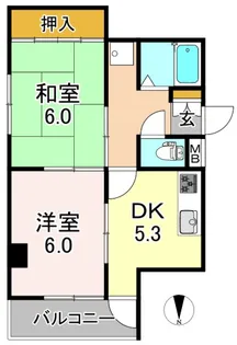 吉豊マンション【5階】の間取り