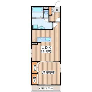 ルミエールエイトク一番町【4階】の間取り