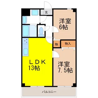 エクセル小呂【6階】の間取り