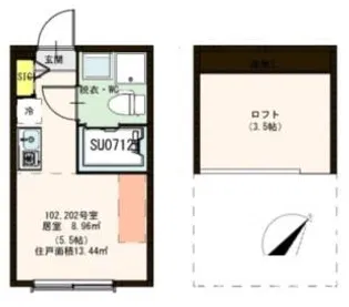 ハーモニーテラス東金町IV【2階】の間取り