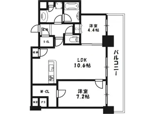 アデニウムタワー梅田【15階】の間取り