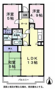 ヴェルジュ三家向【4階】の間取り