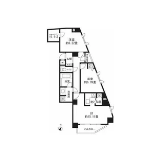 東京都世田谷区三軒茶屋2【マンション】の間取り