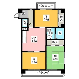 ハイツ犬飼【4階】の間取り
