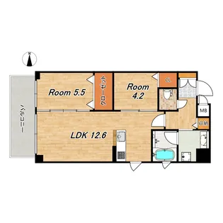 ルッソ烏丸五条【4階】の間取り