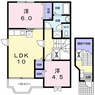 ラ・パルムドールI【2階】の間取り