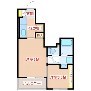 レ・ドゥーズ中郷【1階】の間取り
