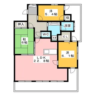ロイヤルシティ豊橋【10階】の間取り
