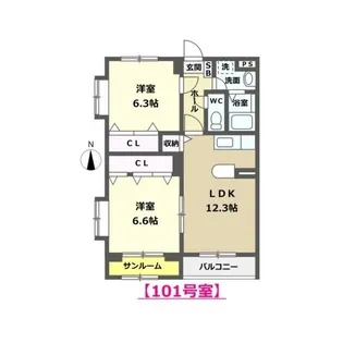 キララパレス【1階】の間取り