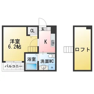 アオアクア稲上町【2階】の間取り