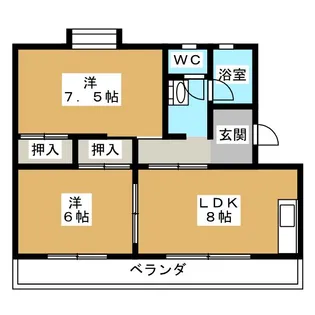 有賀ハイツ【1階】の間取り