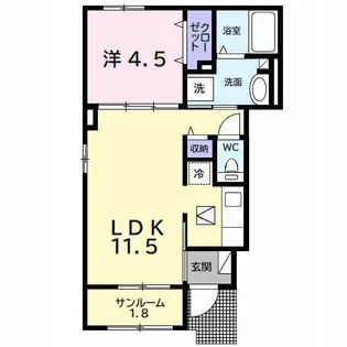サン ヴェール 緑町【1階】の間取り