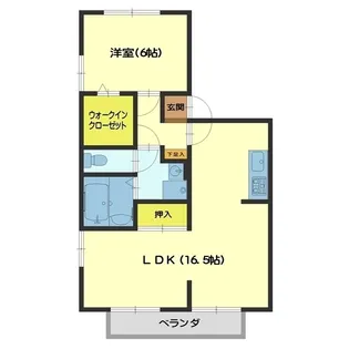 ファミール上赤江B棟【2階】の間取り
