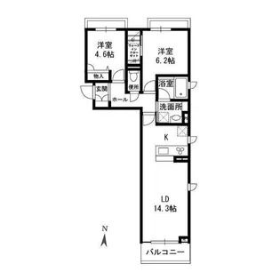 シャーメゾン国立ウエスト【1階】の間取り