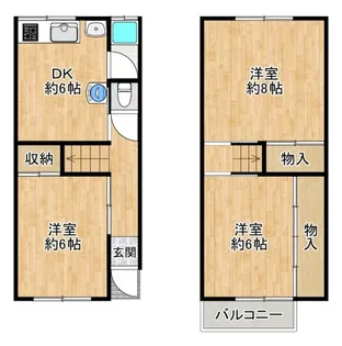 大阪府門真市朝日町【一戸建】の間取り